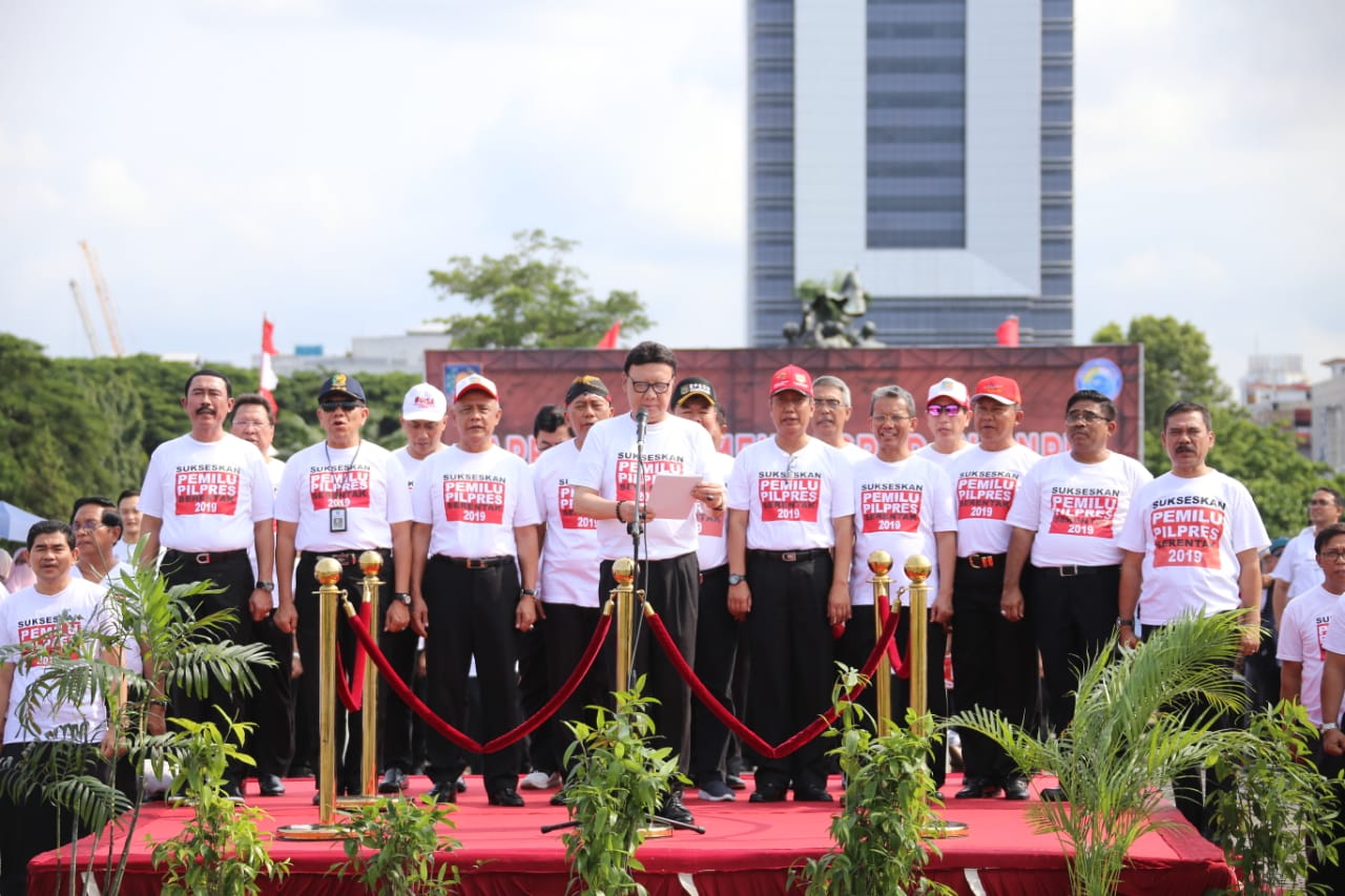 Kemendagri dan BNPP  Gelar Apel Bersama ASN dalam Rangka Persiapan Pemilu Serentak 2019