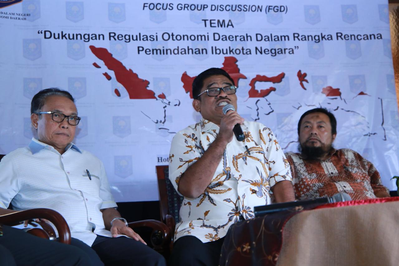 Ditjen Otda Kemendagri Gela FGD Dukungan Regulasi Otonomi Daerah dalam Rangka Rencana Pemindahan Ibukota Negara
