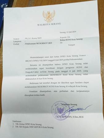 Tidak Mau “Durhaka” Pengcab dan Cabor, Siap Patuhi Instruksi Walikota Serang