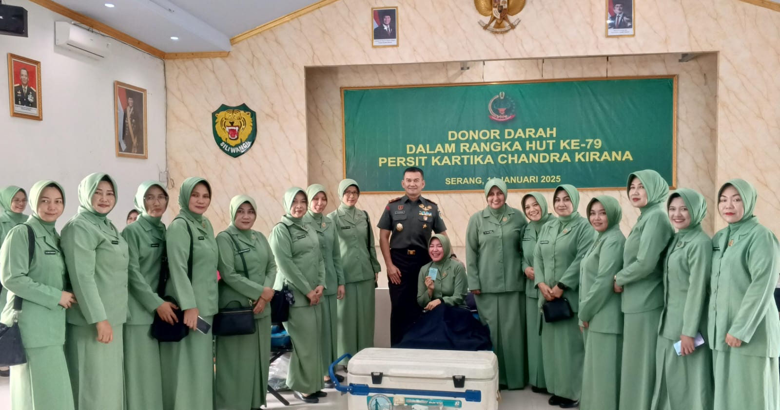 Kodim 0602/Serang Gelar Bakti Sosial Donor Darah Sambut HUT Ke-79 Persit Kartika Chandra Kirana