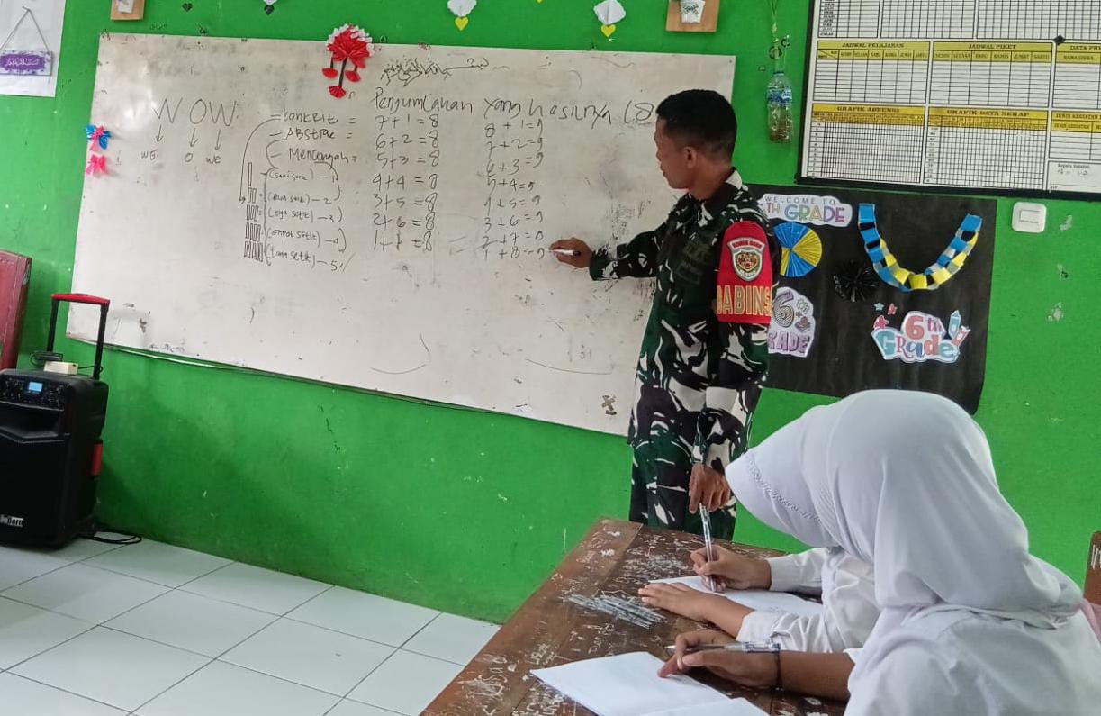Metode Gasing, Cara Babinsa Koramil 0602-20/Pamarayan Buat Belajar Matematika Jadi Lebih Menyenangkan