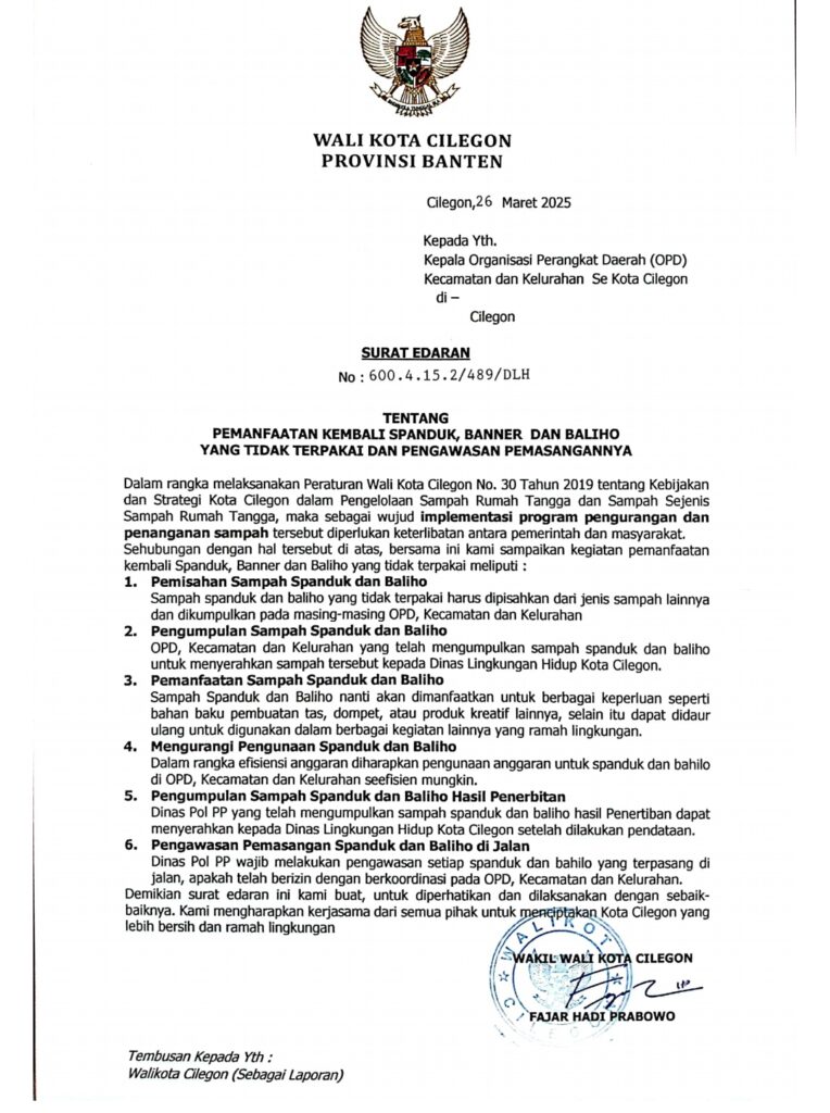 Pemanfaatan Kembali Spanduk, Banner Dan Baliho Yang Tidak Terpakai Dan Pengawasan Pemasangannya