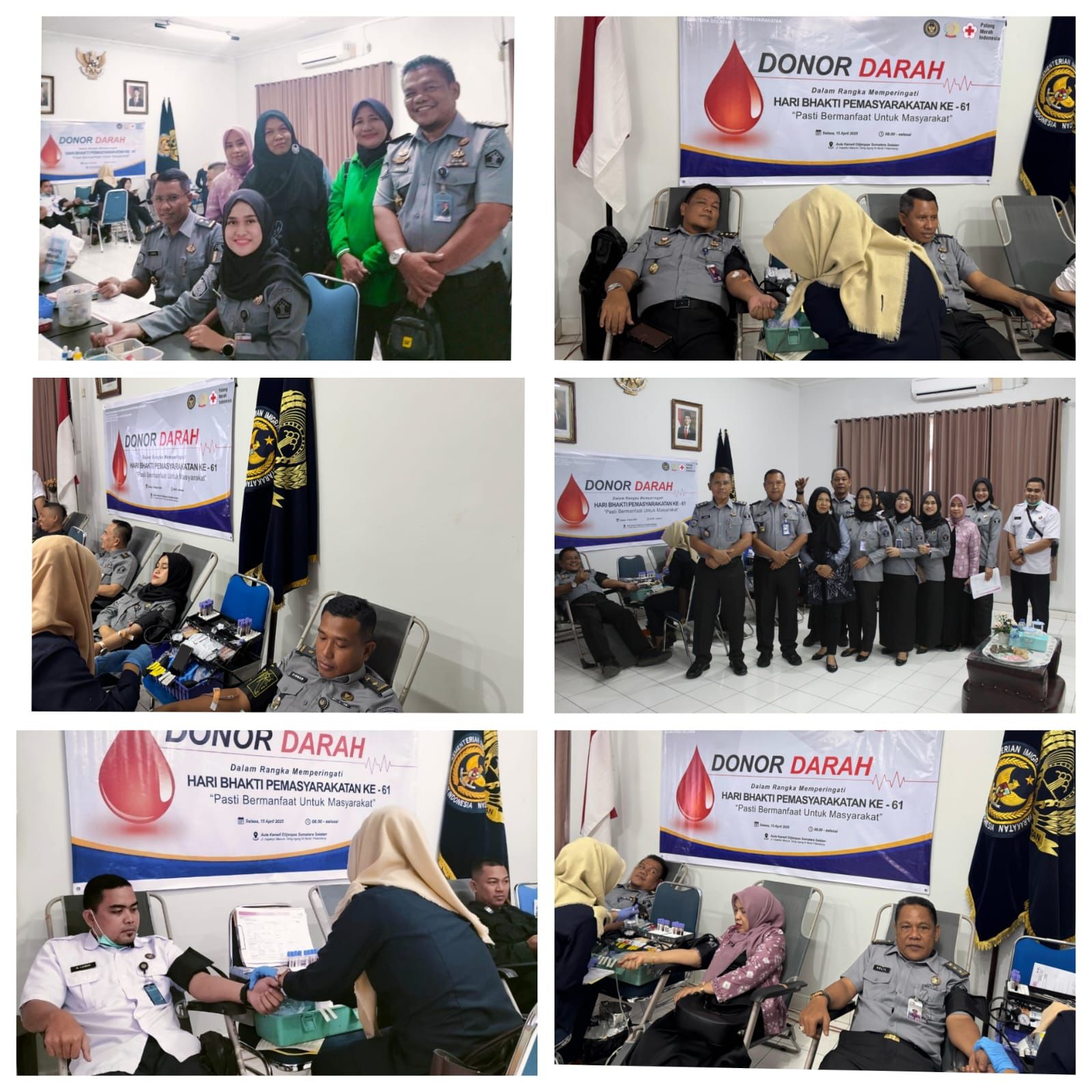 Lapas Kelas I Palembang Gelar Donor Darah Peringati Hari Bakti Pemasyarakatan ke-61