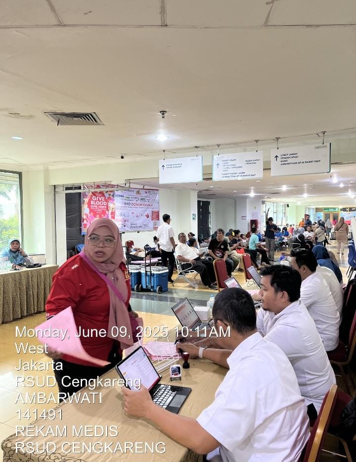 PDDI DKI Jakarta-PMI-RSUD Cengkareng selenggarakan Donor Darah Sambut Hari Donor Darah Dunia