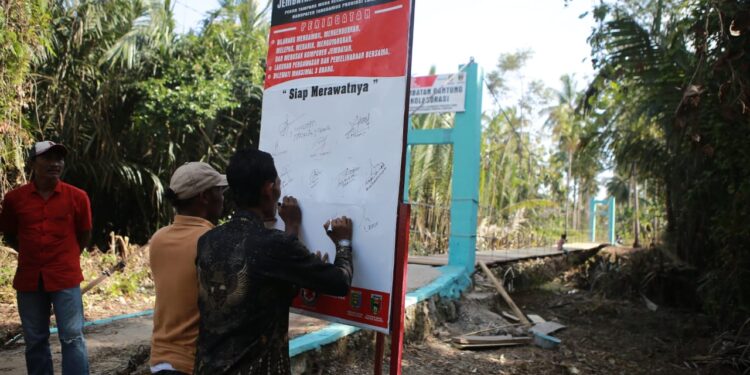 Tuntas dalam 5 Hari, Jembatan Gantung Tampang Muda Kini Kembali Bisa Dilintasi