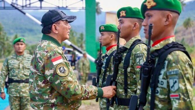 Kunker di Gorontalo Utara, Menhan Dorong Yonif TP 824 Jadi Penggerak Kesejahteraan Rakyat