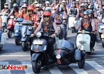 Sambut HUT RI ke-81 AHY Vespaan di Kota Bandung, Tegaskan Semangat Persaudaraan dan Aksi Kemanusian