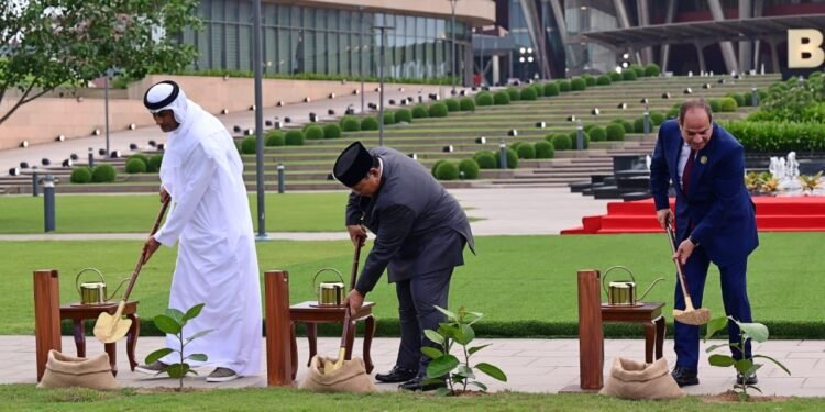 Presiden Prabowo Tanam Pohon Banyan Bersama para Pemimpin BRICS