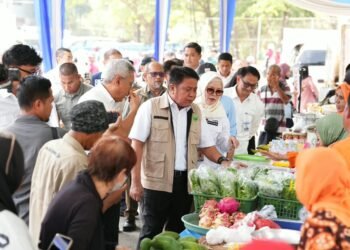 Tinjau Bazar Gerakan Pangan Murah, Herman Deru Pastikan Ketersediaan Pangan Sumsel Aman