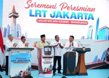 Presiden Prabowo Resmikan LRT Kelapa Gading–Manggarai, Perkuat Simpul Transportasi Terpadu Jakarta