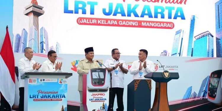 Presiden Prabowo Resmikan LRT Kelapa Gading–Manggarai, Perkuat Simpul Transportasi Terpadu Jakarta