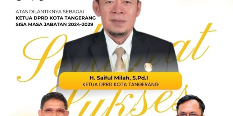 Dzikry Ahmad Al Ghazy Ucapkan Selamat kepada Saiful Milah yang Dilantik Jadi Ketua DPRD Kota Tangerang